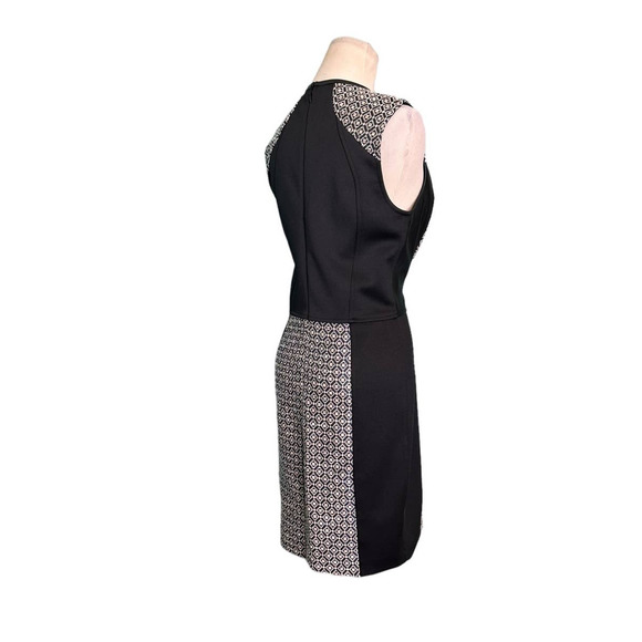 Yigal Azrouel Two Tone Jacquard Leather Scuba Paneled Pencil Dress size 6 - Picture 4 of 15
